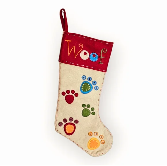 Dog Christmas Embroidered Stocking - Picture 1 of 5
